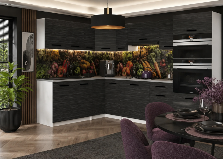 Eckküche Belini 420 cm Königliches Ebenholz mit Arbeitsplatte Uniqagrande Hersteller TOR UNIQAGRANDE/5/WT/HK/0/B1