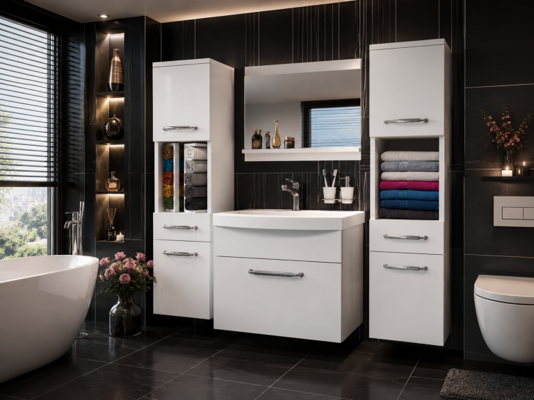 Badezimmermöbel: Waschtischunterschrank mit Spiegel, mattweiß, Hersteller: ROD PRIMO M 6/0/W/W/0/ZINC