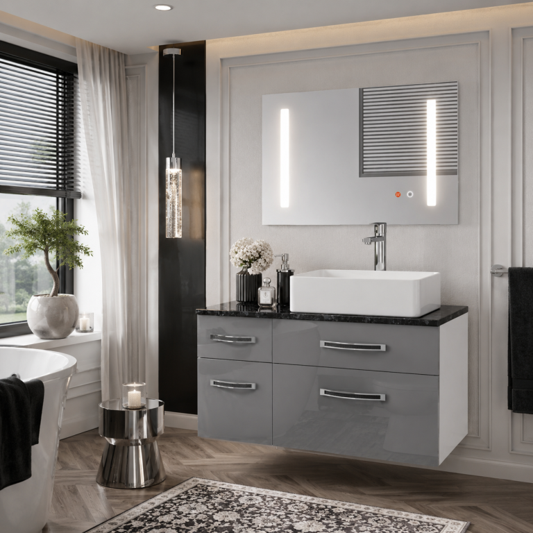 Badmöbel-Set Euphoria EUP P 90L/0/W/S/0/BK/MB