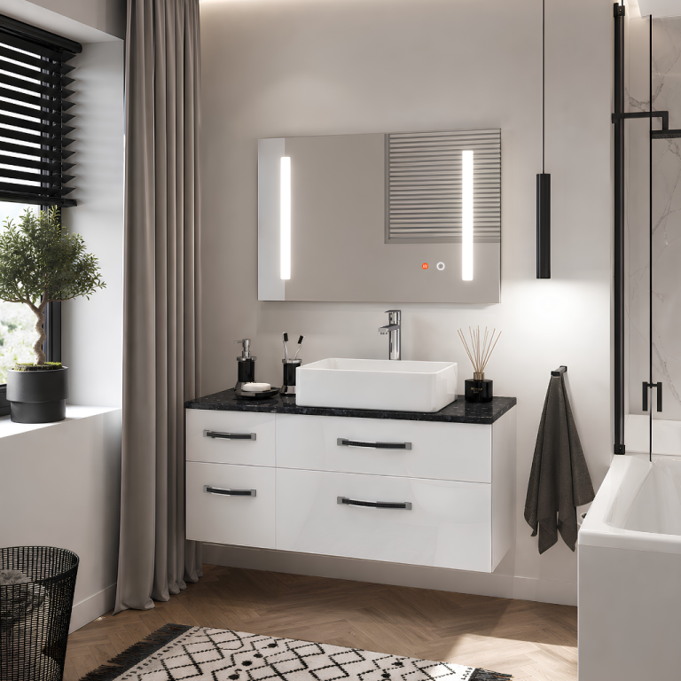 Badmöbel-Set Euphoria EUP P 90L/0/W/0/BK/MB