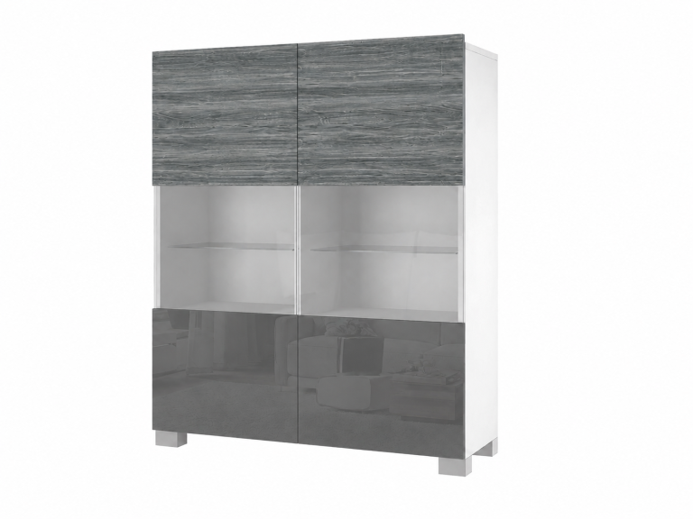 Kommode Glamour Wood Grau Hochglanz IMPERIUM IMP KOM1/3/W/GW1S/0/0