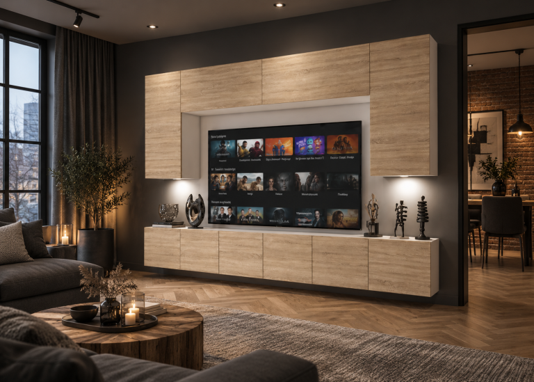Wohnwände 300 cm für TV/Audio, Sonoma-Eiche, Hersteller IMP PRIMO 2/5/W/DS/0/0