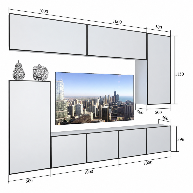 Meblościanka Linea 250 cm TV/RTV czarna heban Producent IMP L Woody 8/5/W/HK/0/0