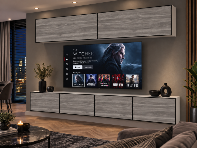 Meblościanka Linea 200 cm TV/RTV szara antracyt grafitowa Producent IMP L Brando 6/5/W/GW1/0/0