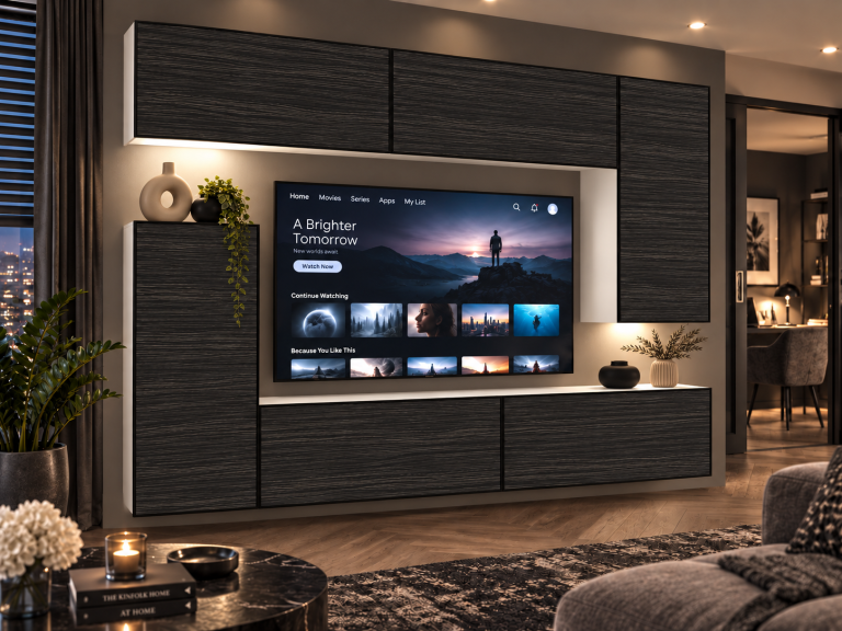 Meblościanka Linea 250 cm TV/RTV czarna heban Producent IMP L Woody 8/5/W/HK/0/0