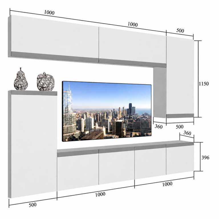 Meblościanka Prestige 250 cm TV/RTV szara połysk Producent IMP P Woody 8/5/W/S/0/0/CS