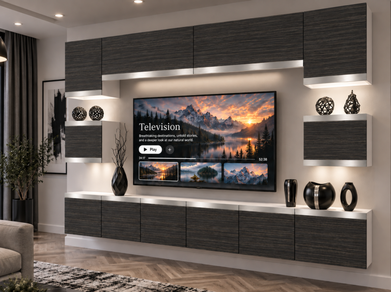 Meblościanka Prestige 300 cm TV/RTV czarna heban Producent IMP P Tarantino 3/5/W/HK/0/0/SL