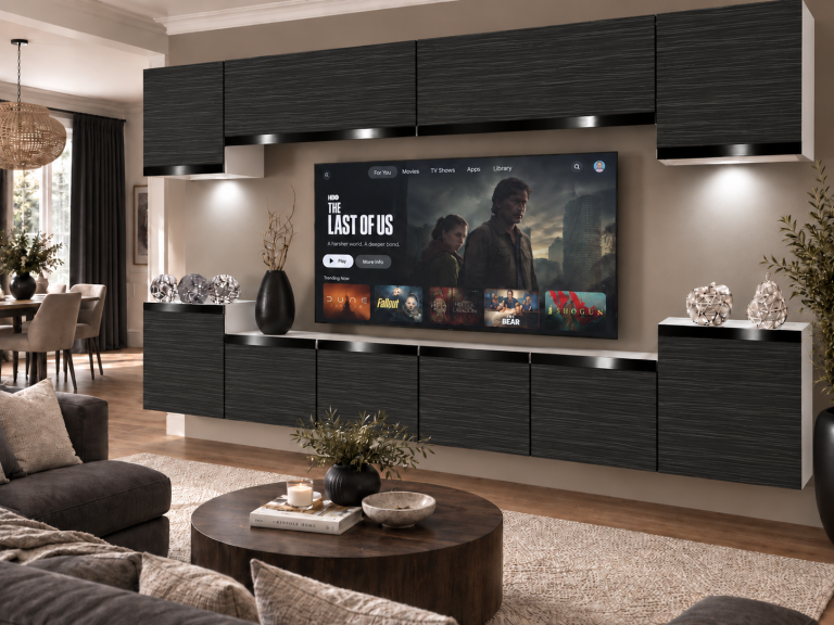 Meblościanka Prestige 300 cm TV/RTV czarna heban Producent IMP P Hepburn 4/5/W/HK/0/0/CP