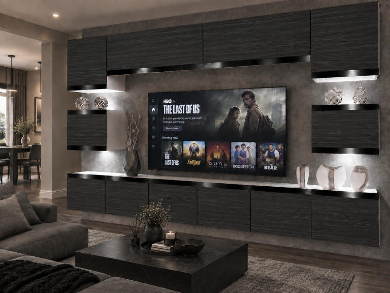 Meblościanka Prestige 300 cm TV/RTV czarna heban Producent IMP P Tarantino 3/5/W/HK/0/0/CP