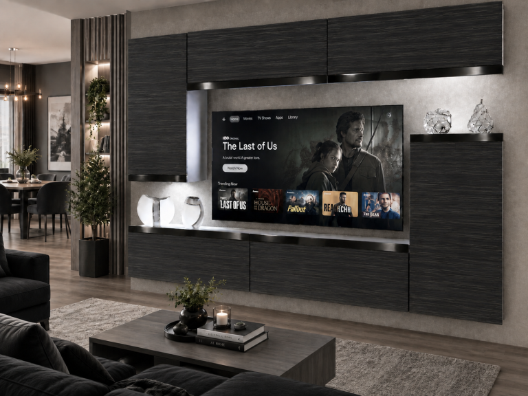 Meblościanka Prestige 250 cm TV/RTV czarna heban Producent IMP P Woody 8/5/W/HK/0/0/CP