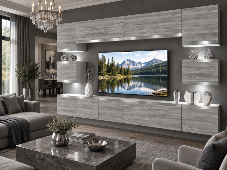Meblościanka Prestige 300 cm TV/RTV szary antracyt grafitowy Producent IMP P Tarantino 3/5/W/GW1/0/0/SL