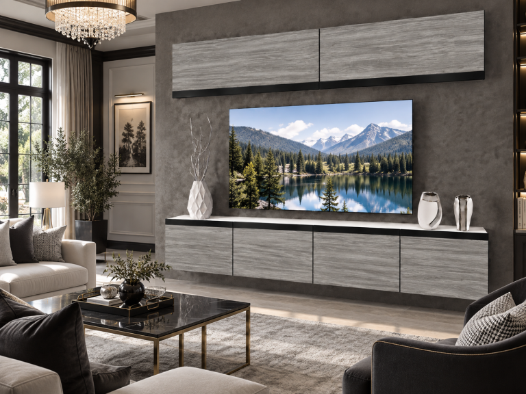 Meblościanka Prestige 200 cm TV/RTV szara antracyt grafitowa Producent IMP P Brando 6/5/W/GW1/0/0/CM