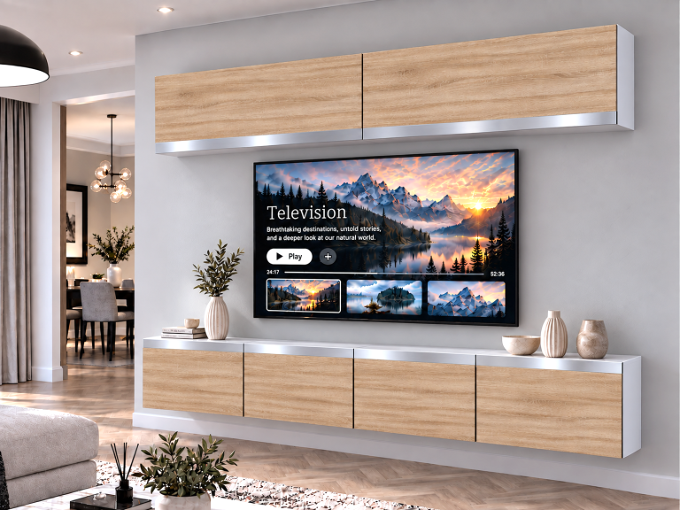 Meblościanka Prestige 200 cm TV/RTV dębowa dąb wotan dąb sonoma Producent IMP P Brando 6/5/W/DS/0/0/SL