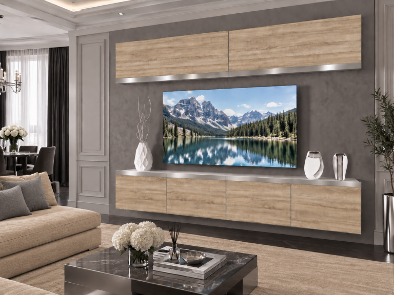 Meblościanka Prestige 200 cm TV/RTV dębowa dąb wotan dąb sonoma Producent IMP P Brando 6/5/W/DS/0/0/SL