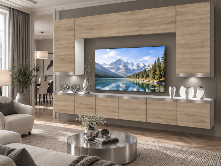Meblościanka Prestige 300 cm TV/RTV dębowa dąb wotan dąb sonoma Producent IMP P Monroe 2/5/W/DS/0/0/SL