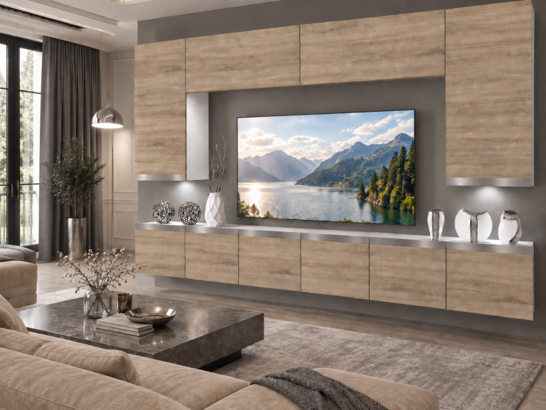 Meblościanka Prestige 300 cm TV/RTV dębowa dąb wotan dąb sonoma Producent IMP P Monroe 2/5/W/DS/0/0/SL