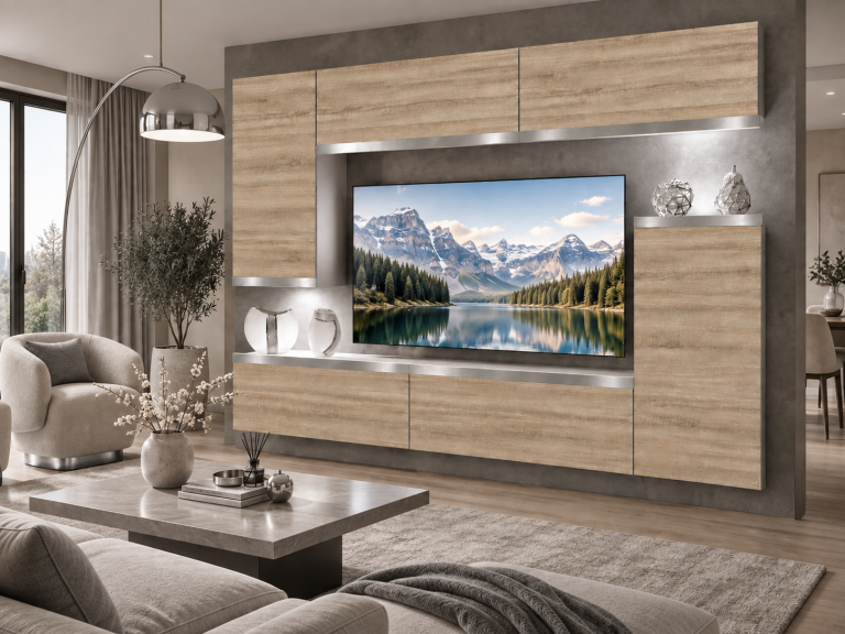Meblościanka Prestige 250 cm TV/RTV dębowa dąb wotan dąb sonoma Producent IMP P Woody 8/5/W/DS/0/0/SL