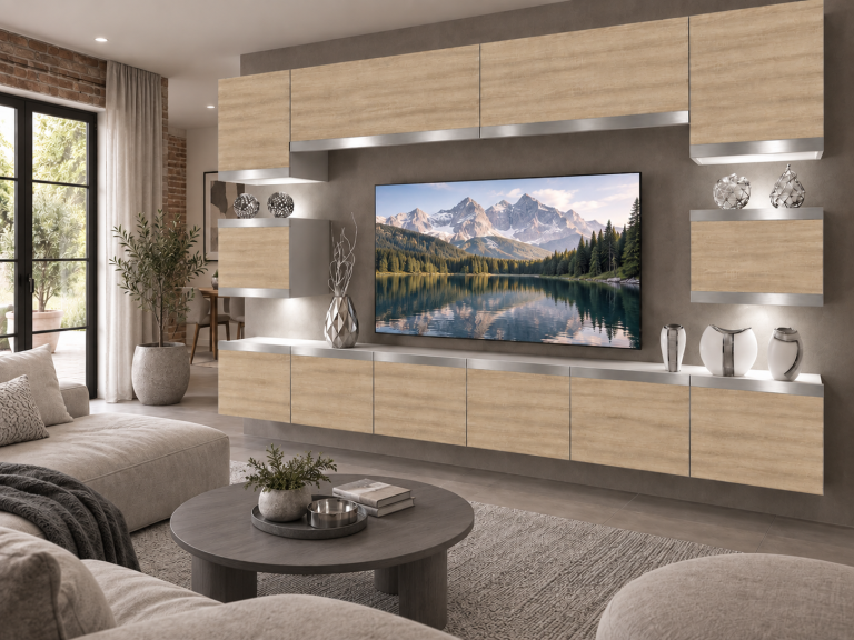 Meblościanka Prestige 300 cm TV/RTV dębowa dąb wotan dąb sonoma Producent IMP P Tarantino 3/5/W/DS/0/0/SL