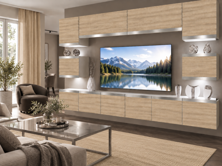 Meblościanka Prestige 300 cm TV/RTV dębowa dąb wotan dąb sonoma Producent IMP P Tarantino 3/5/W/DS/0/0/SL