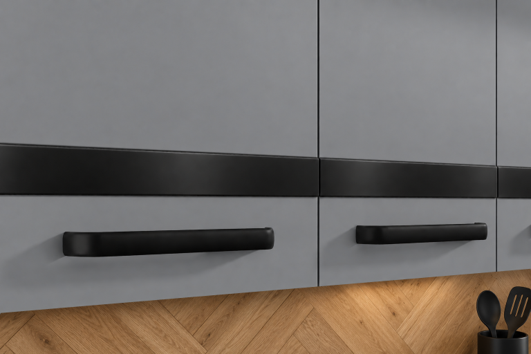 Meble kuchenne Prestige 260 cm szary mat bez blatu Producent TOR P Frida/0/WT/SR/BB/A1/CM