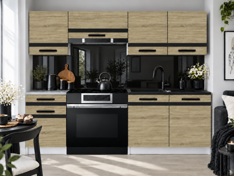 Meble kuchenne Prestige 180 cm dąb sonoma bez blatu Producent TOR P Leonardo/0/WT/DS/BB/A1/CM