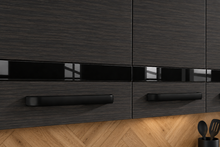 Meble kuchenne Prestige 260 cm heban królewski bez blatu Producent TOR P Frida/0/WT/HK/BB/A1/CP