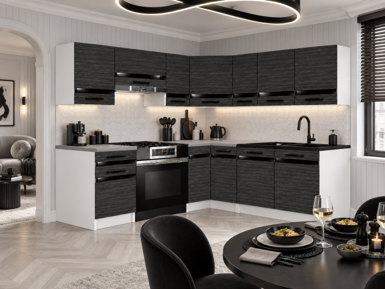 Küchenmöbel Prestige 360 cm Königsebenholz mit Arbeitsplatte Hersteller TOR P Pablo/0/WT/HK/0/A1/CP
