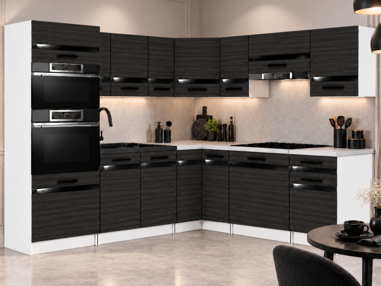 Küchenmöbel Prestige 420 cm Königsebenholz mit Arbeitsplatte Hersteller TOR P Diego/0/WT/HK/0/A1/CP
