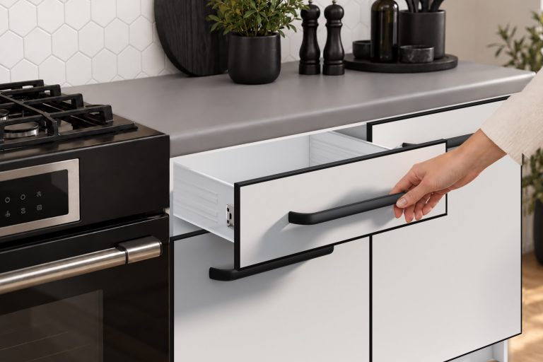 Küchenmöbel Linea 260 cm Weiß matt mit Arbeitsplatte Hersteller TOR L Frida/0/WT/WT/0/A1
