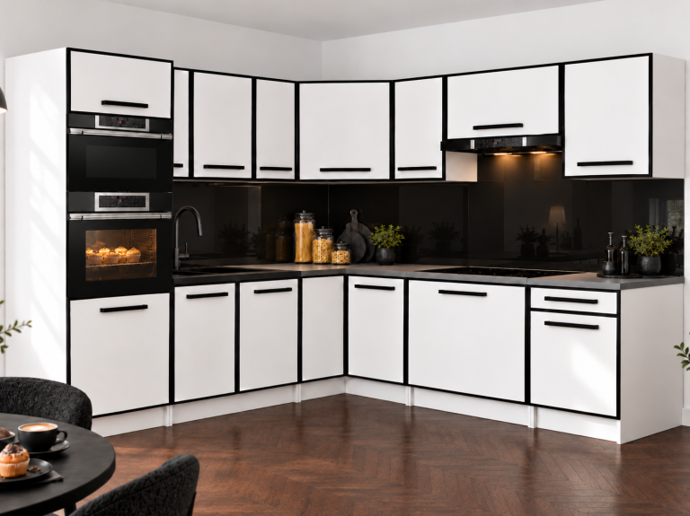 Meble kuchenne Linea 420 cm biały mat z blatem Producent TOR L Diego/0/WT/WT/0/0