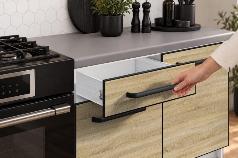 Küchenmöbel Linea 260 cm Sonoma-Eiche ohne Arbeitsplatte Hersteller TOR L Frida/0/WT/DS/BB/A1