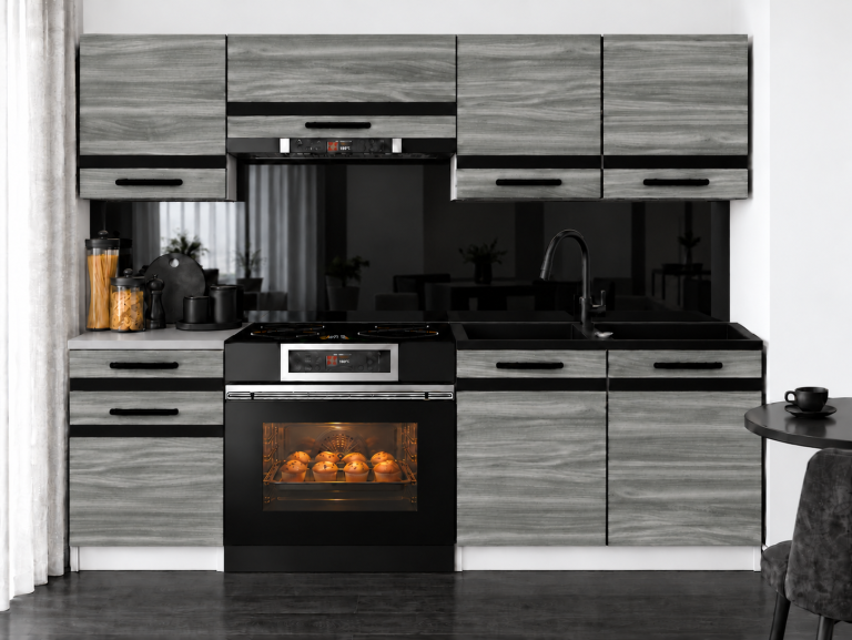Meble kuchenne Prestige 180 cm glamour wood bez blatu Producent TOR P Leonardo/0/WT/GW1/BB/A1/CM