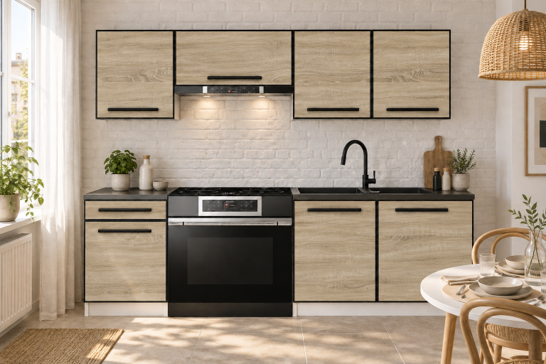 Meble kuchenne Linea 180 cm dąb sonoma bez blatu Producent TOR L Leonardo/0/WT/DS/BB/A1