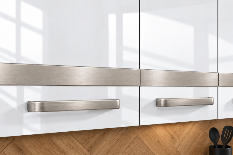 Meble kuchenne Prestige 260 cm biały połysk bez blatu Producent INF P Frida/0/WT/W/BB/C1/SL