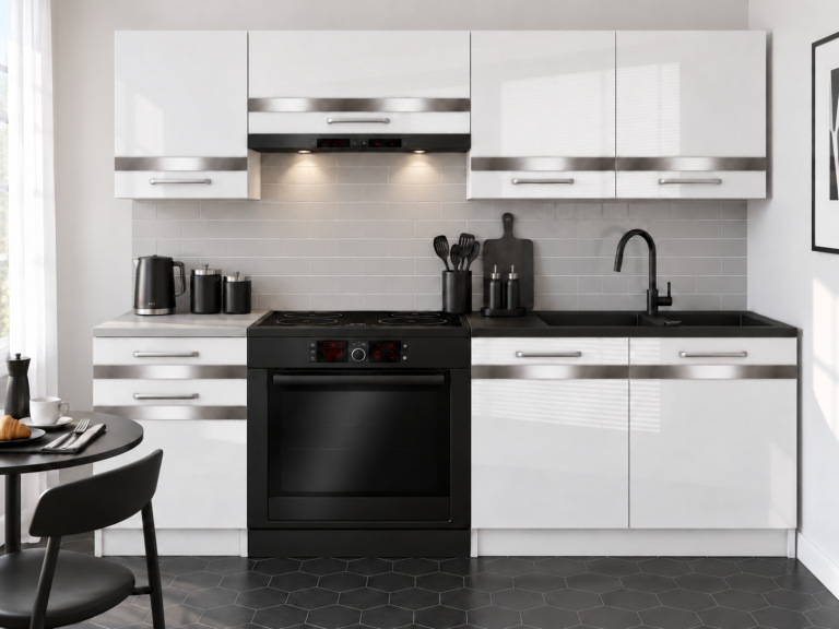 Meble kuchenne Prestige 180 cm biały połysk bez blatu Producent INF P Leonardo/0/WT/W/BB/C1/SL