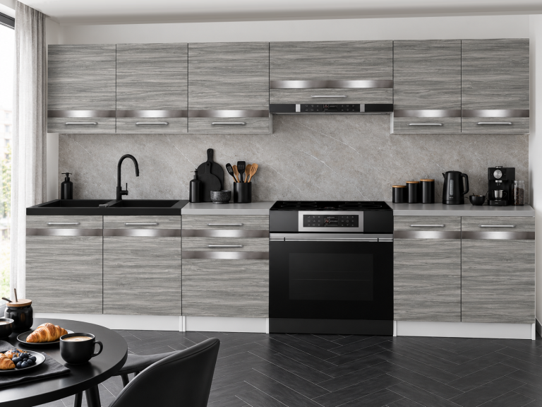 Meble kuchenne Prestige 240 cm glamour wood z blatem Producent TOR P Salvador/0/WT/GW1/0/C1/SL