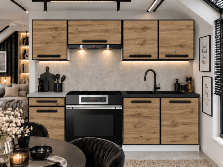 Meble kuchenne Linea 180 cm dąb wotan bez blatu Producent TOR L Leonardo/0/WT/DW/BB/A1